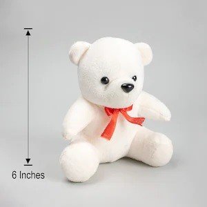6 inch white teddy (Addons) (*Design may vary)