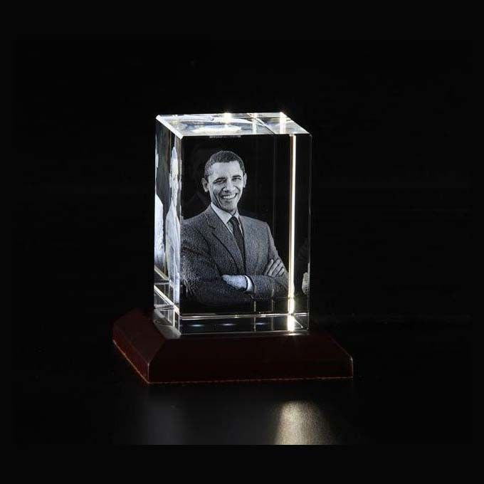 Personalised 3d Photo Crystal Rectangle Shape