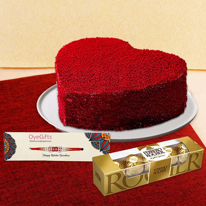 Rakhi with Red velvet cake and Rakhi