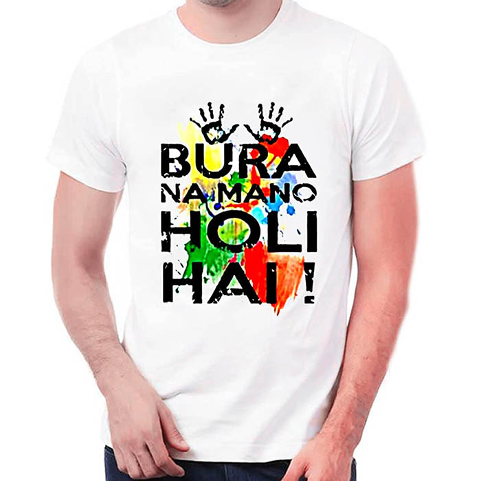 Bura Na Mano Holi Hai-Printed Holi T-Shirt Round Neck