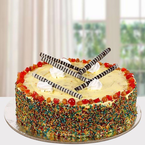 Coloured Vermicelli Cream Cake