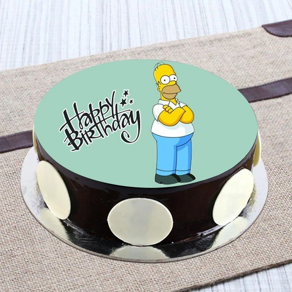 Angry Simpson Chocolate Photo Cake