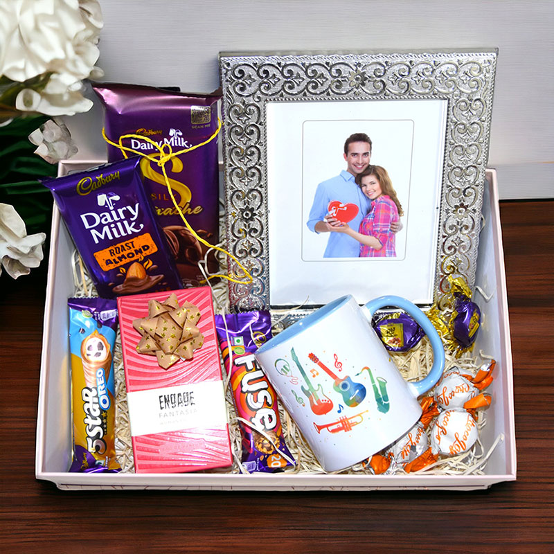 Special Gift Hamper For Birthday With Photo Frame Mug N Chocolates