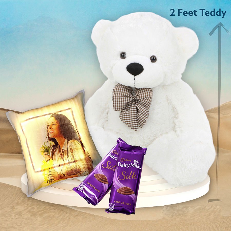 Teddy with Cushion Chocolate Surprise
