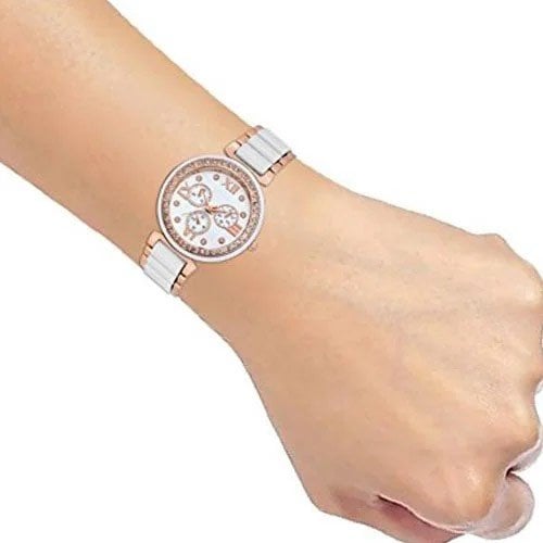 Designer White N Gold Diamond Watch for Women