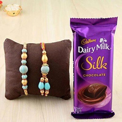 1 Silk with Rakhi Combo