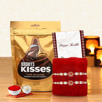 Krishna Rakhi for Brother with Hershey's Kisses chocolates