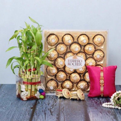 Ferrero Overloaded Rakhi Combo With Plant