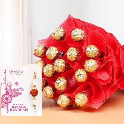 Ferrero Bouquet For Brother - Rakhi With Chocolates Online