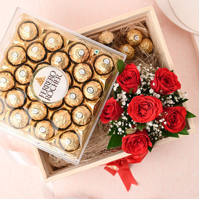 Blossoming Roses With Ferrero Rocher
