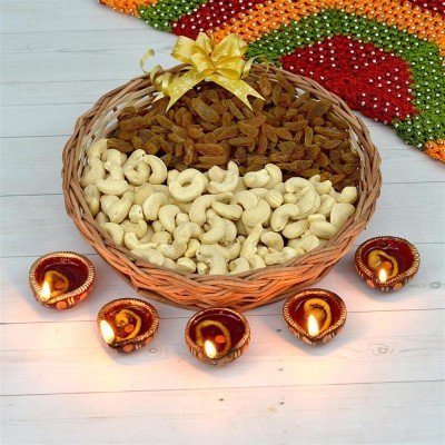 Basket of Dry Fruits and Diyas