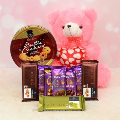 Cookies With Chocolates & Teddy Hamper