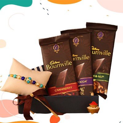 Exclusive Rakhi with 3 in 1 Bournville Chocolates