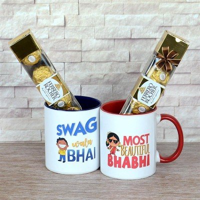 Bhaiya Bhabi Personalized Mugs N Ferrero Rocher