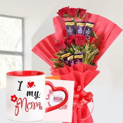 Chocolate Rose Bouquet with Customized Mug