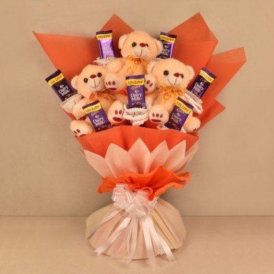 Cute Teddy Chocolate Bouquet