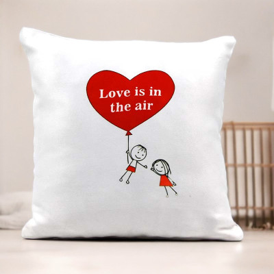 Flying Couple In Love White Cushion Cover