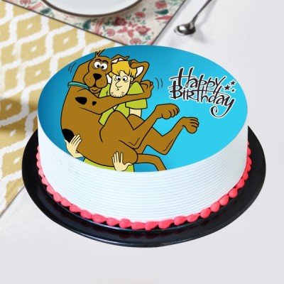 Lovely scooby & Shaggy Pineapple Photo Cake