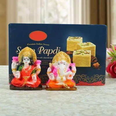 Soan Papdi with Lashmi Ganesha