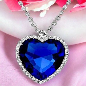 The Famous Titanic Heart of Ocean Pendant Necklace for Women & Girls