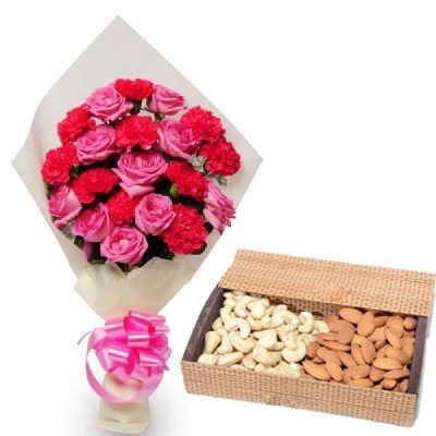 Pink Flowers and Dryfruit