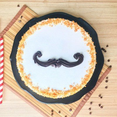 Mustache Shape butterscotch  Cake