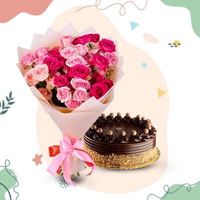 Birthday Flowers and Cake Online Delivery