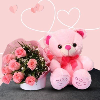 Flower and Teddy Online  FOR VALENTINES DAY